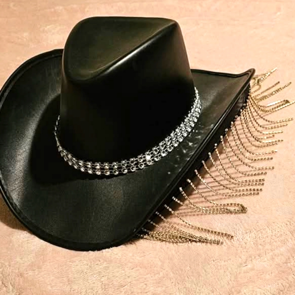 Rhinestone dangle cowboy hat